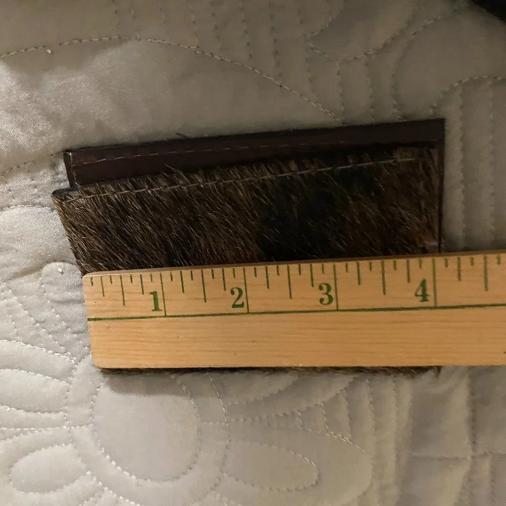 New~.Brown Brindle Cowhide Clutch Purse & Card Holder - Picture 10 of 13